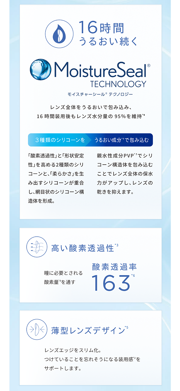 16時間うるおい続く モイスチャーシールテクノロジー