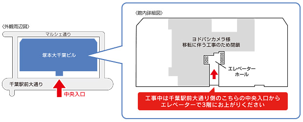 千葉店入口変更図