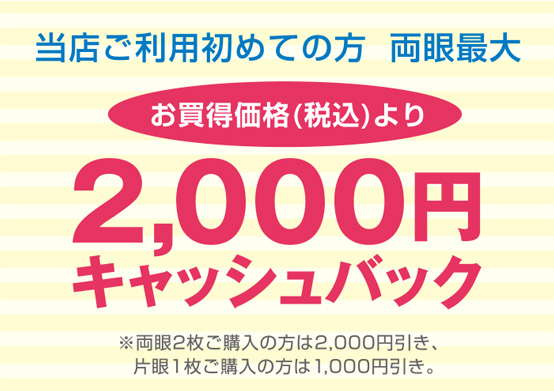 2000円キャッシュバック